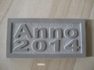 anno jahresstein grundstein klinker grau