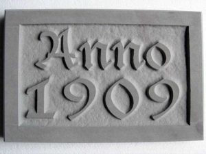 Anno Tafel Sandstein grau Nostalgie 1