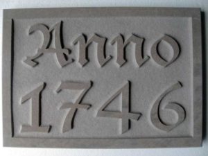 Anno tafel Sandstein braun hell Nostalgie