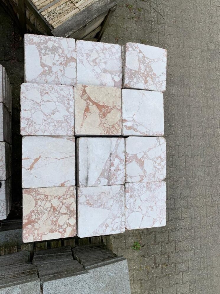 Terrassenplatten Marmor 30x30x3cm Beige Rose Sägerauh Kanten Getrommelt 1qm – Bild 6