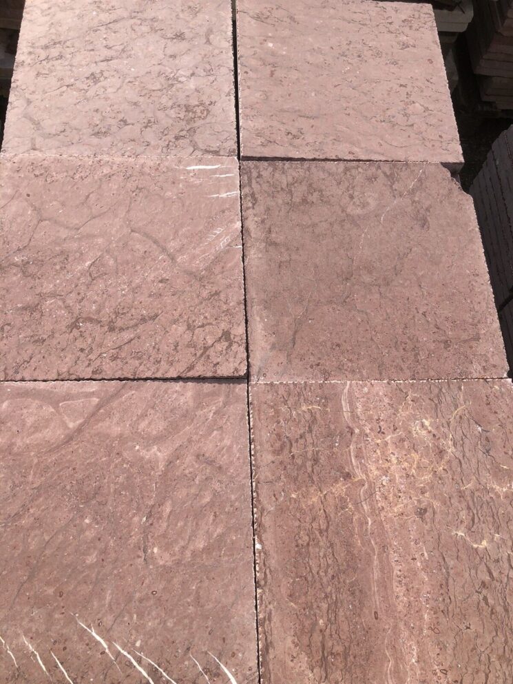 Terrassenplatten Marmor Rot Getrommelt 40x40cm 1qm – Bild 4