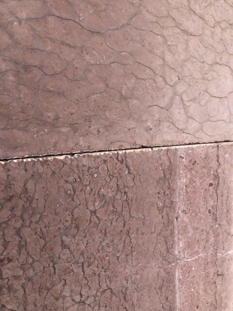 Terrassenplatten Marmor Rot Getrommelt 40x40cm 1qm