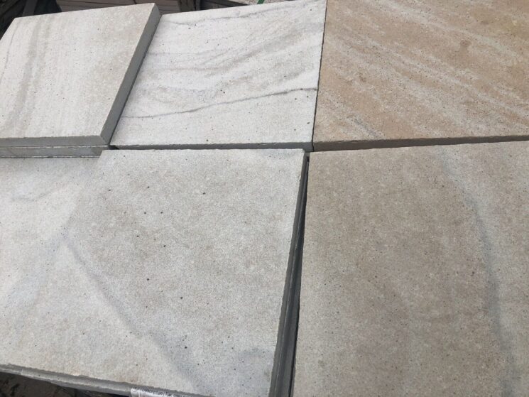 Terrassenplatten Sandstein Grau Geschliffen 34 Qm 40x40cm Und 50x50cm Restposten – Bild 4