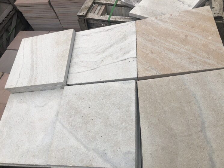 Terrassenplatten Sandstein Grau Geschliffen 34 Qm 40x40cm Und 50x50cm Restposten – Bild 3