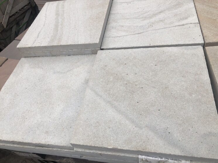 Terrassenplatten Sandstein Grau Geschliffen 34 Qm 40x40cm Und 50x50cm Restposten – Bild 5