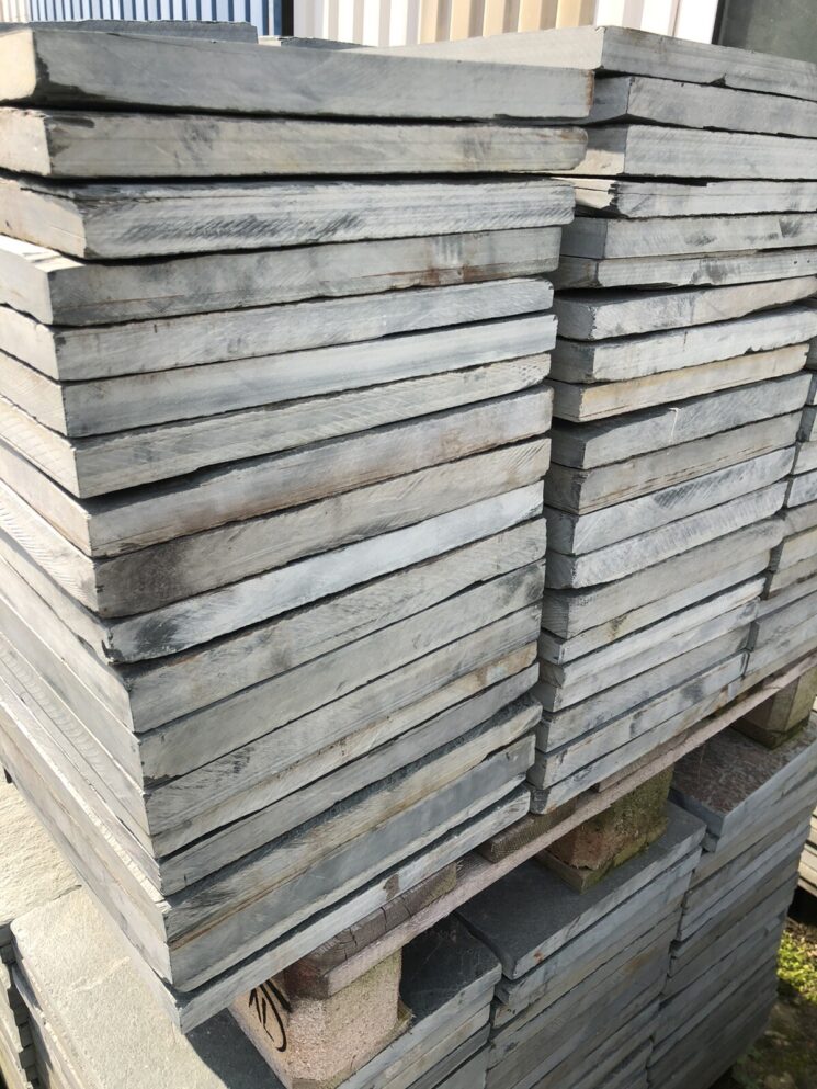 Terrassenplatten Schiefer Grau Grün Naturstein Restposten 30x30cm 1 Qm – Bild 2