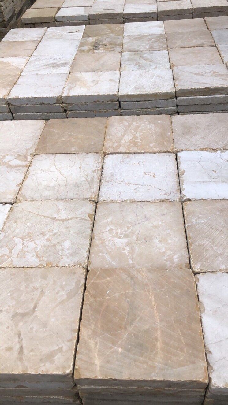 Terrassenplatten Marmor 20x20cm Gelb Kanten Getrommelt 1qm – Bild 6