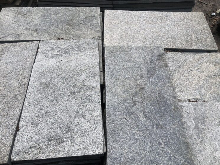 Terrassenplatten 40 Qm 30x60 Natursteinplatten Quarzit Silber Grau Restposten Sonderangebot – Bild 6