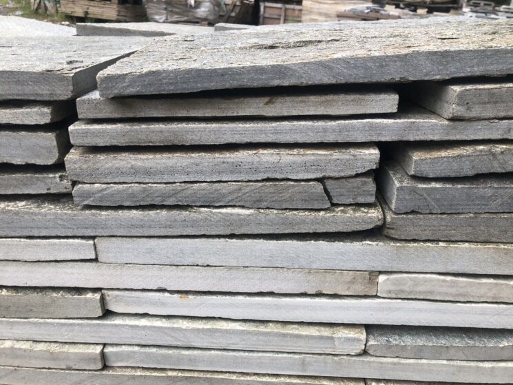 Terrassenplatten 40 Qm 30x60 Natursteinplatten Quarzit Silber Grau Restposten Sonderangebot – Bild 2