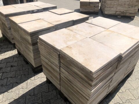 Terrassenplatten 40 Qm Sandstein Gelb Beige 40x40x3cm Geschliffen Naturstein