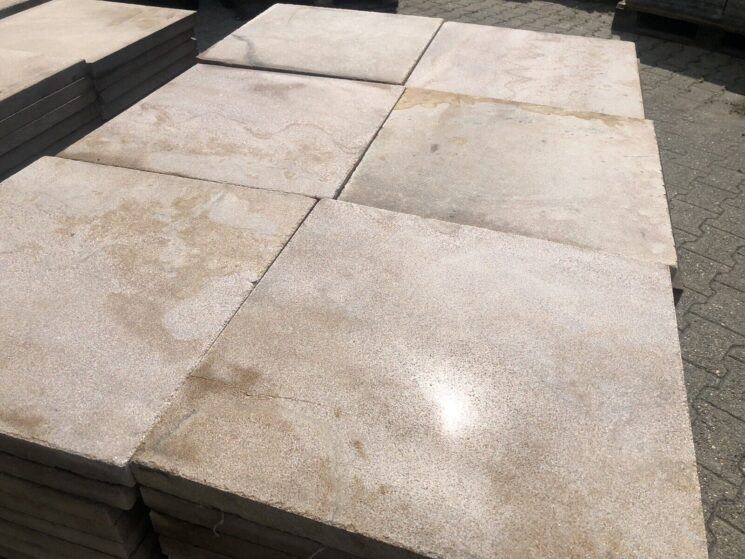 Terrassenplatten 40 Qm Sandstein Gelb Beige 40x40x3cm Geschliffen Naturstein – Bild 6