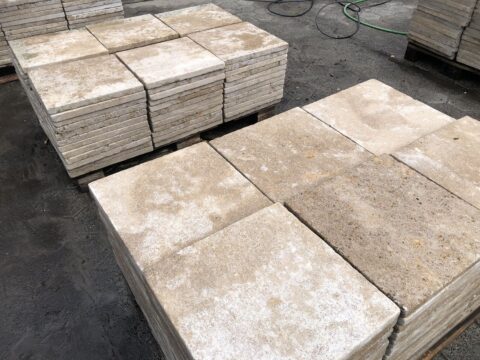 Terrassenplatten Travertin 50 Qm Gelb beige 40x40x3cm Natursteinplatten