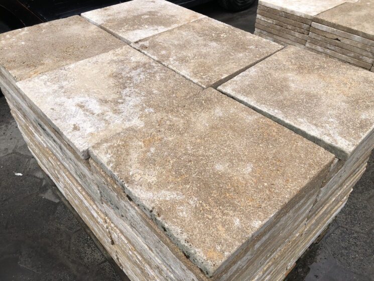 Terrassenplatten Travertin 50 Qm Gelb beige 40x40x3cm Natursteinplatten – Bild 6