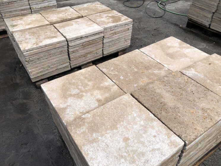 Terrassenplatten Travertin 50 Qm Gelb beige 40x40x3cm Natursteinplatten – Bild 9