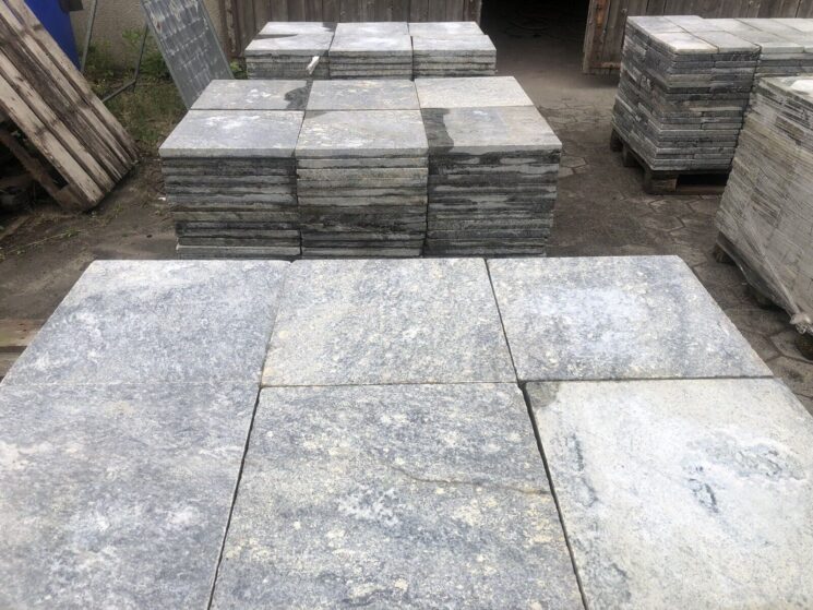 Terrassenplatten 40 Qm Marmor Ocean grey grau grün Natursteinplatten 40x40cm – Bild 5